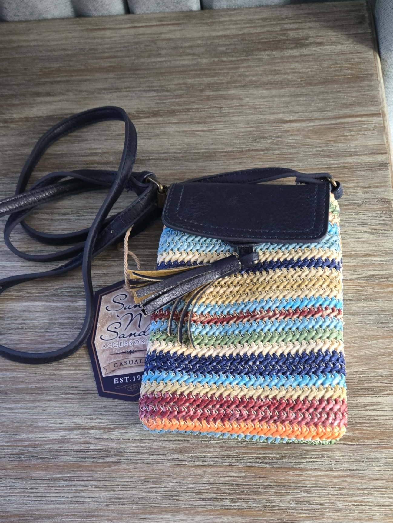 Sun N Sand Multicolor Woven Crossbody Bag